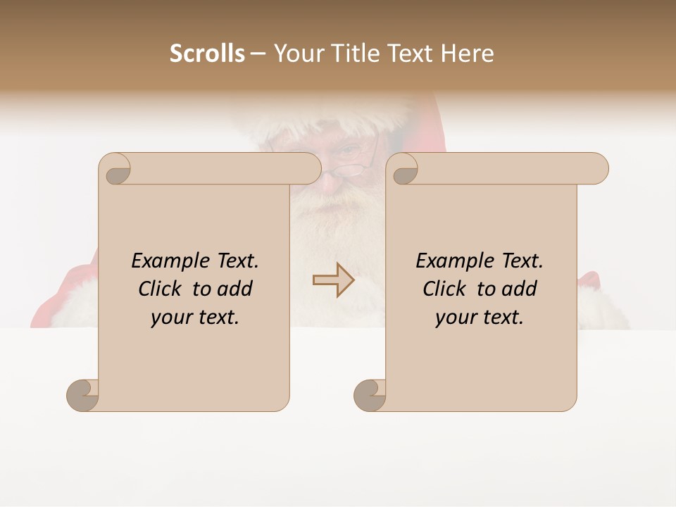 A Man Dressed As Santa Claus Holding A Sign PowerPoint Template