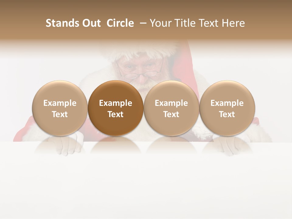 A Man Dressed As Santa Claus Holding A Sign PowerPoint Template