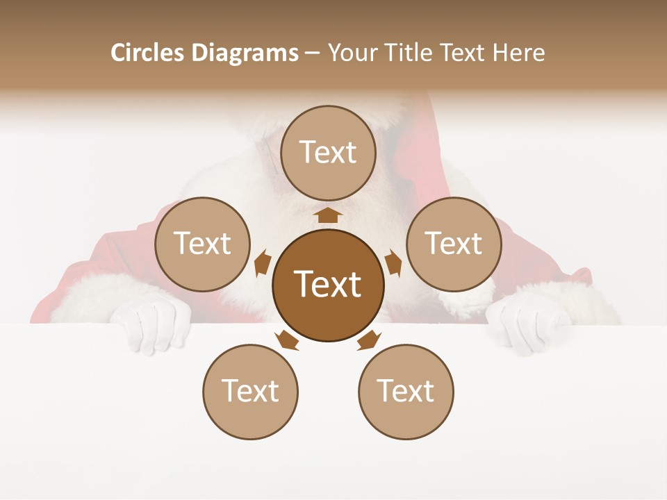 A Man Dressed As Santa Claus Holding A Sign PowerPoint Template