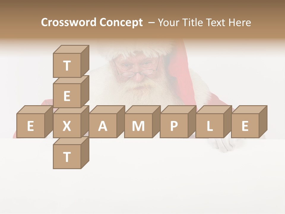 A Man Dressed As Santa Claus Holding A Sign PowerPoint Template