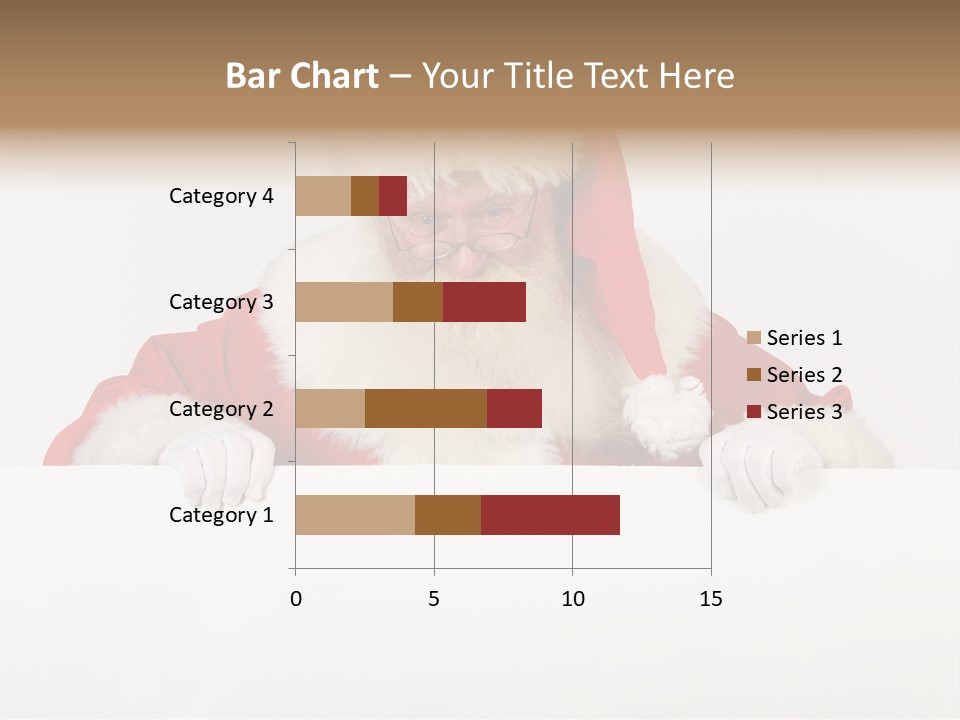 A Man Dressed As Santa Claus Holding A Sign PowerPoint Template