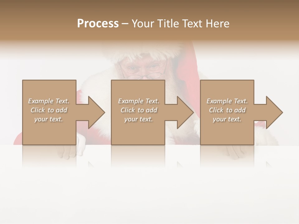 A Man Dressed As Santa Claus Holding A Sign PowerPoint Template