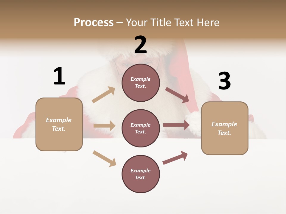 A Man Dressed As Santa Claus Holding A Sign PowerPoint Template
