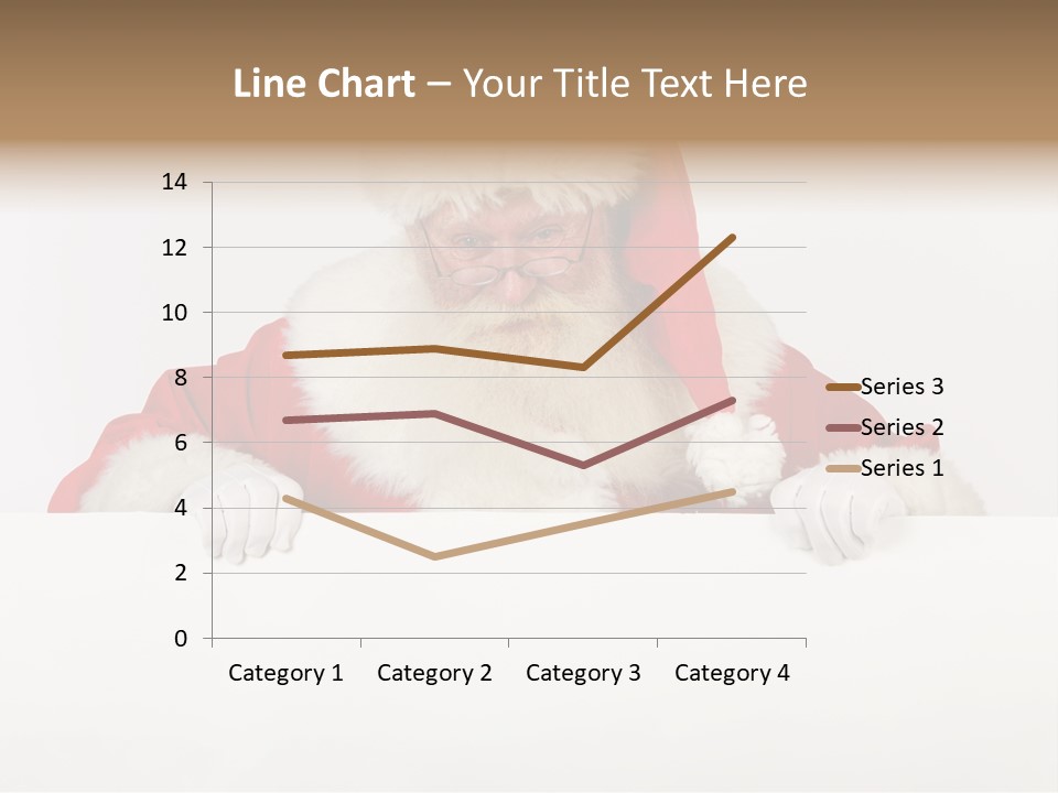 A Man Dressed As Santa Claus Holding A Sign PowerPoint Template