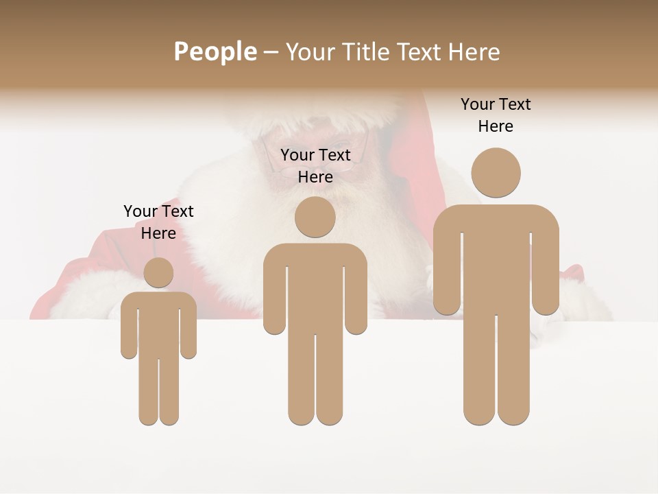 A Man Dressed As Santa Claus Holding A Sign PowerPoint Template