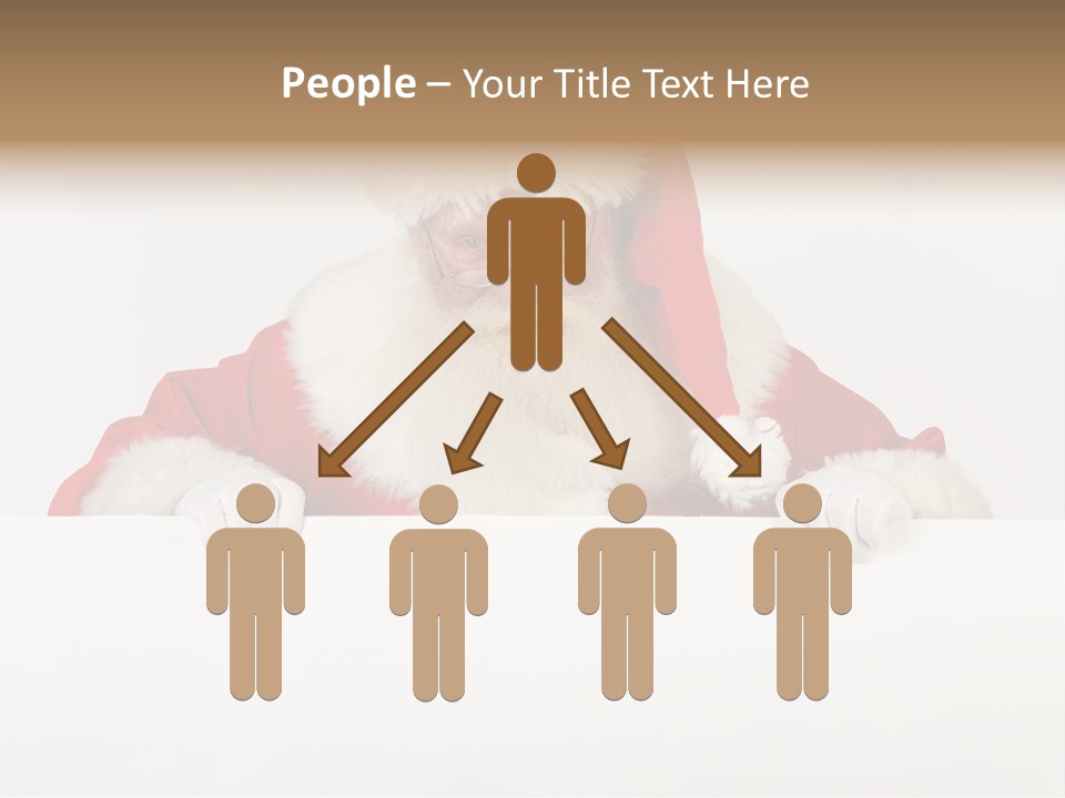 A Man Dressed As Santa Claus Holding A Sign PowerPoint Template