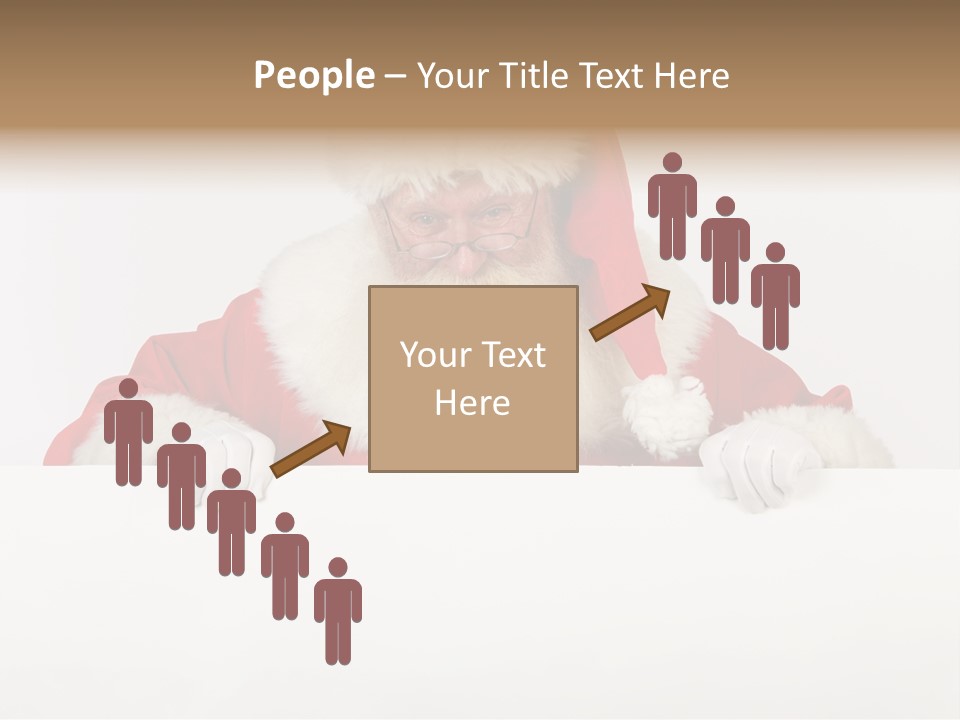 A Man Dressed As Santa Claus Holding A Sign PowerPoint Template