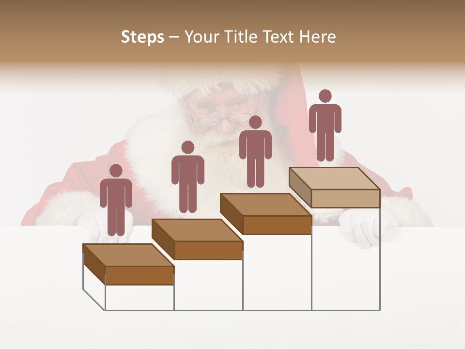 A Man Dressed As Santa Claus Holding A Sign PowerPoint Template