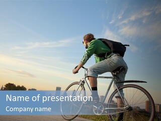 Urban Cycling Sky PowerPoint Template