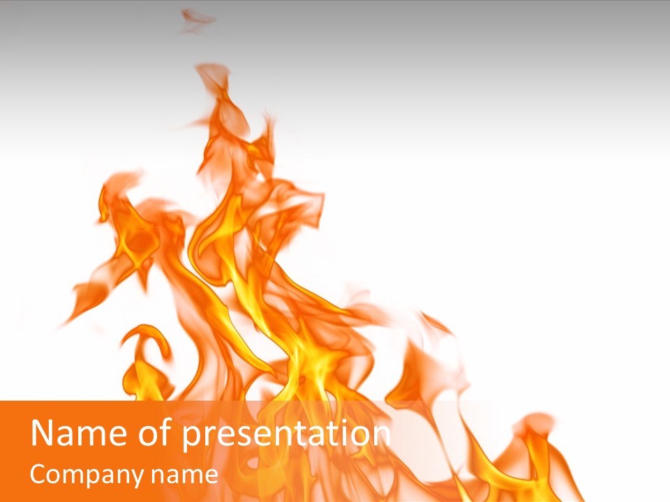 A White And Orange Fire Powerpoint Presentation PowerPoint Template