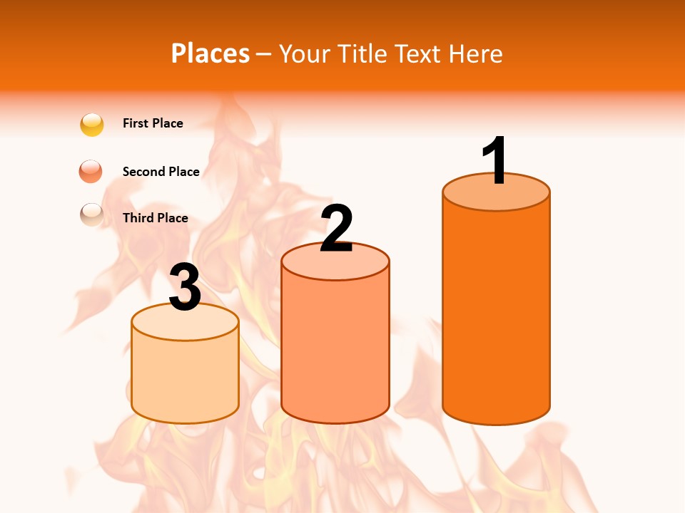 A White And Orange Fire Powerpoint Presentation PowerPoint Template