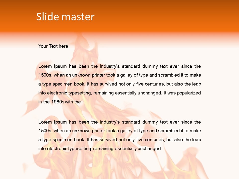 A White And Orange Fire Powerpoint Presentation PowerPoint Template