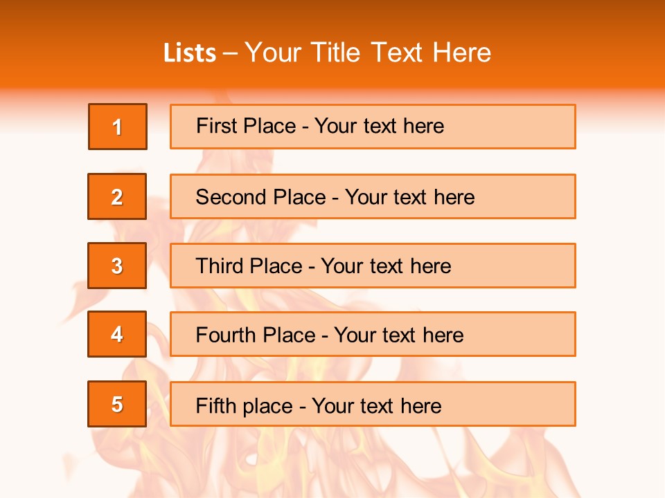 A White And Orange Fire Powerpoint Presentation PowerPoint Template