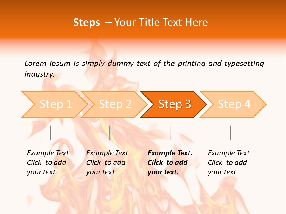 A White And Orange Fire Powerpoint Presentation PowerPoint Template