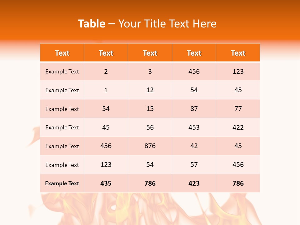 A White And Orange Fire Powerpoint Presentation PowerPoint Template