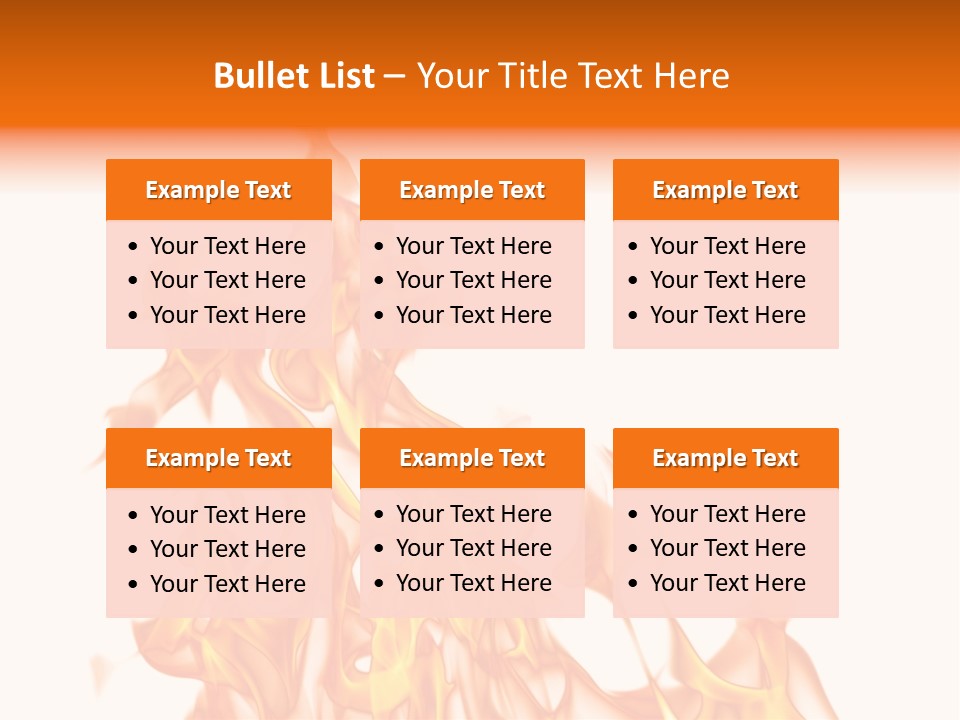 A White And Orange Fire Powerpoint Presentation PowerPoint Template