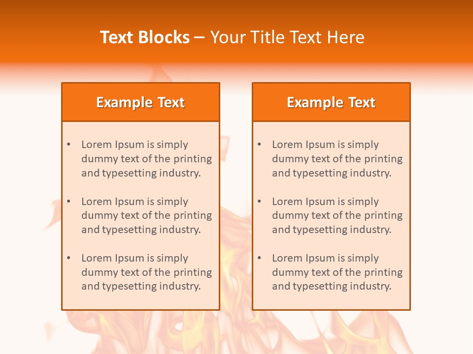 A White And Orange Fire Powerpoint Presentation PowerPoint Template