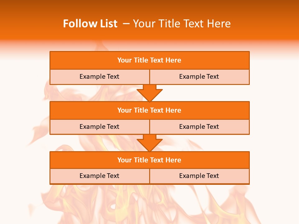 A White And Orange Fire Powerpoint Presentation PowerPoint Template