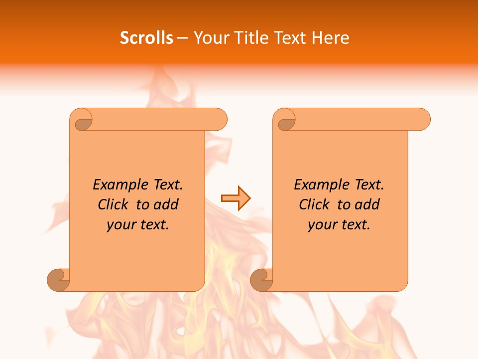 A White And Orange Fire Powerpoint Presentation PowerPoint Template