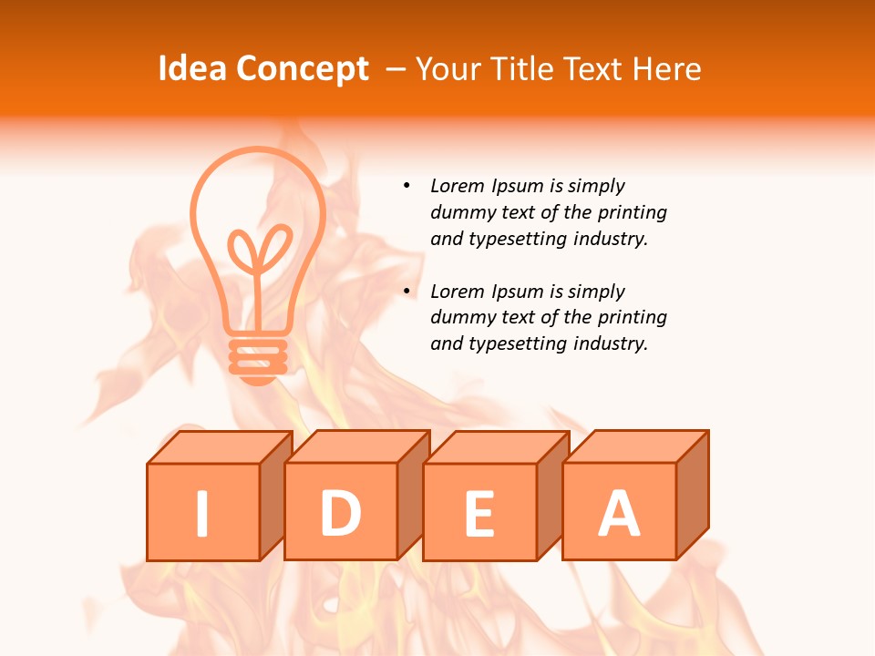 A White And Orange Fire Powerpoint Presentation PowerPoint Template