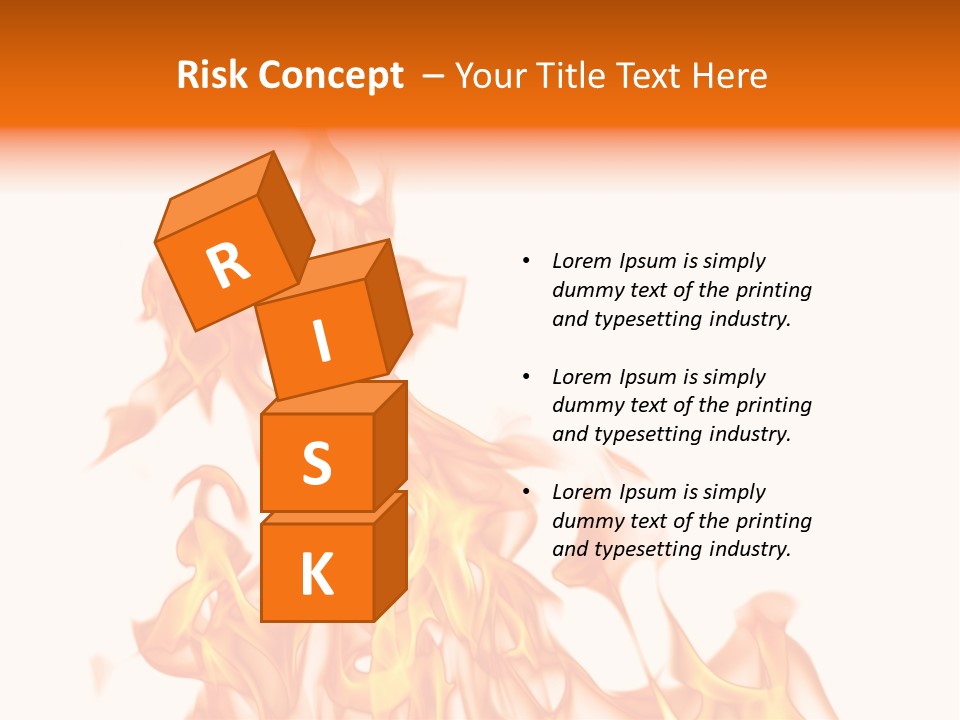 A White And Orange Fire Powerpoint Presentation PowerPoint Template