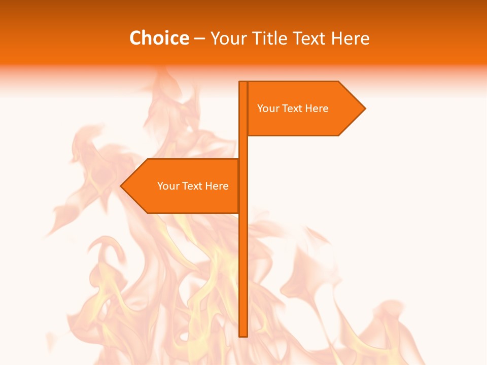 A White And Orange Fire Powerpoint Presentation PowerPoint Template
