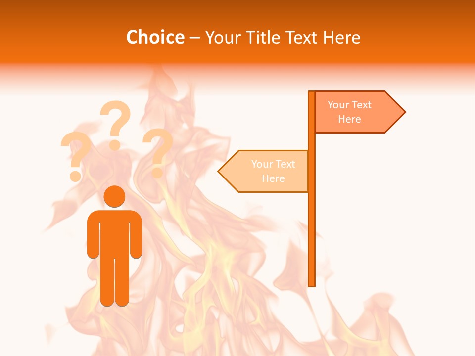 A White And Orange Fire Powerpoint Presentation PowerPoint Template