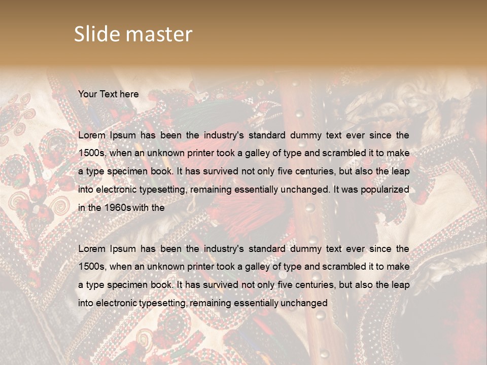 A Large Piece Of Cloth With Beads And Tassels On It PowerPoint Template