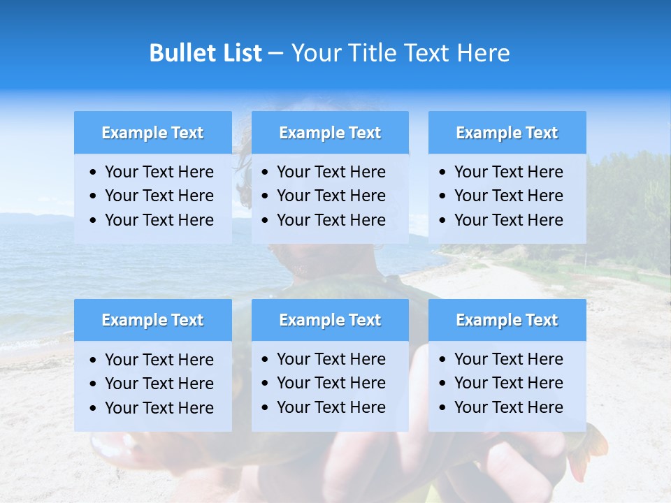 A Man Holding A Large Fish On A Beach PowerPoint Template