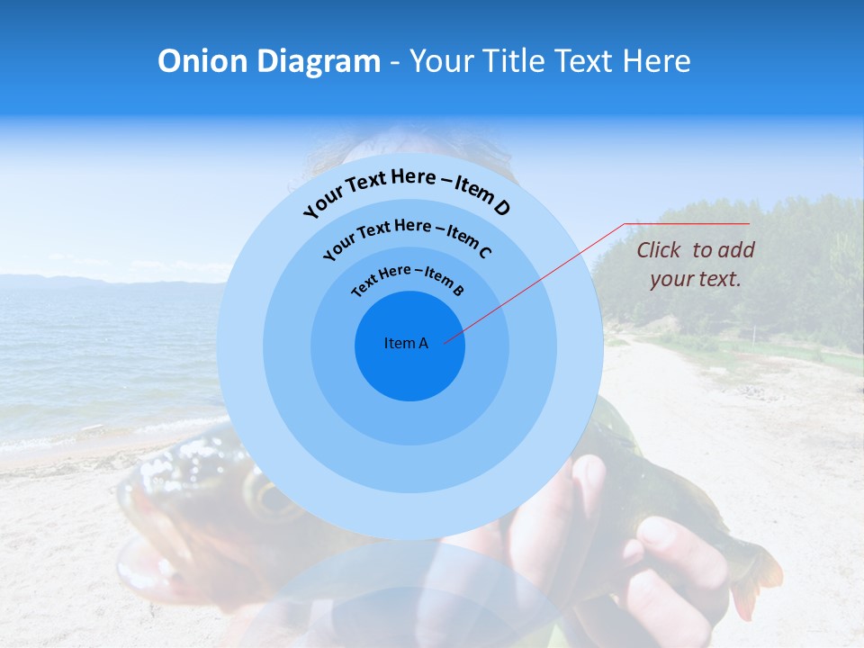 A Man Holding A Large Fish On A Beach PowerPoint Template