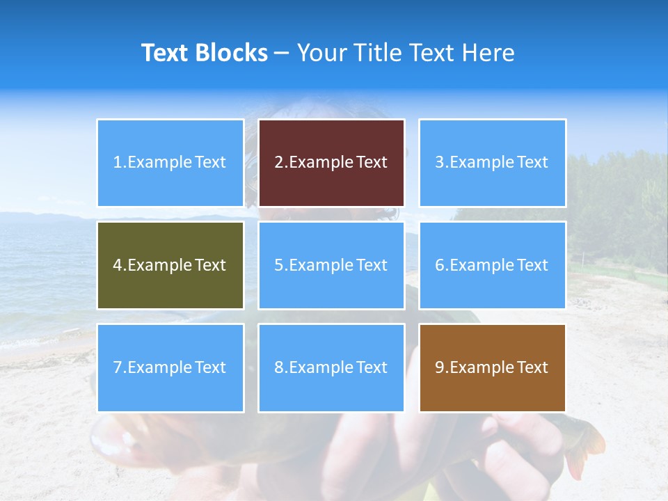 A Man Holding A Large Fish On A Beach PowerPoint Template