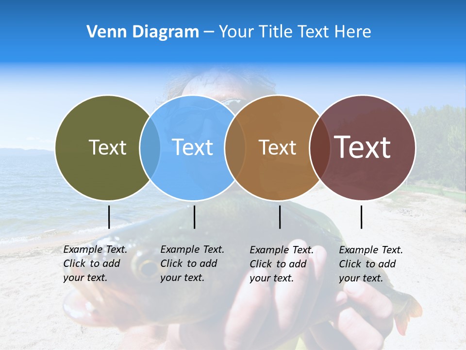 A Man Holding A Large Fish On A Beach PowerPoint Template