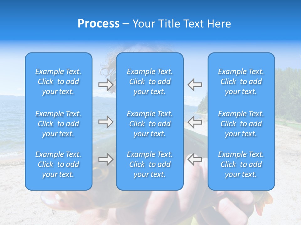 A Man Holding A Large Fish On A Beach PowerPoint Template