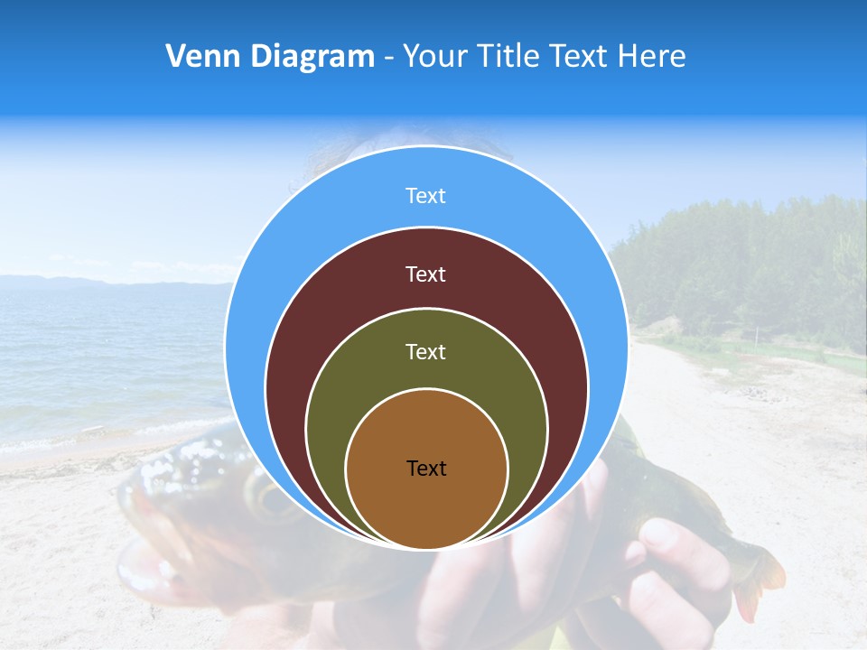 A Man Holding A Large Fish On A Beach PowerPoint Template