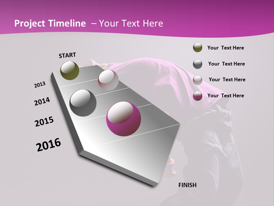 A Skateboarder In A Purple Shirt Is Doing A Trick PowerPoint Template