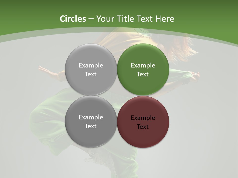 A Woman In Green Pants And A Yellow Shirt Is Dancing PowerPoint Template