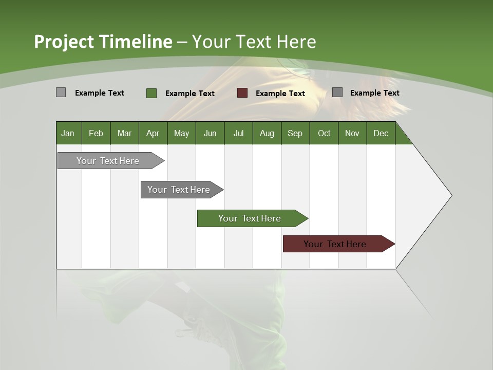 A Woman In Green Pants And A Yellow Shirt Is Dancing PowerPoint Template