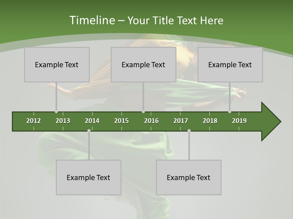 A Woman In Green Pants And A Yellow Shirt Is Dancing PowerPoint Template