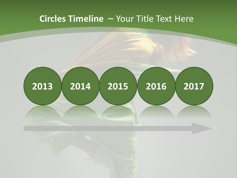 A Woman In Green Pants And A Yellow Shirt Is Dancing PowerPoint Template