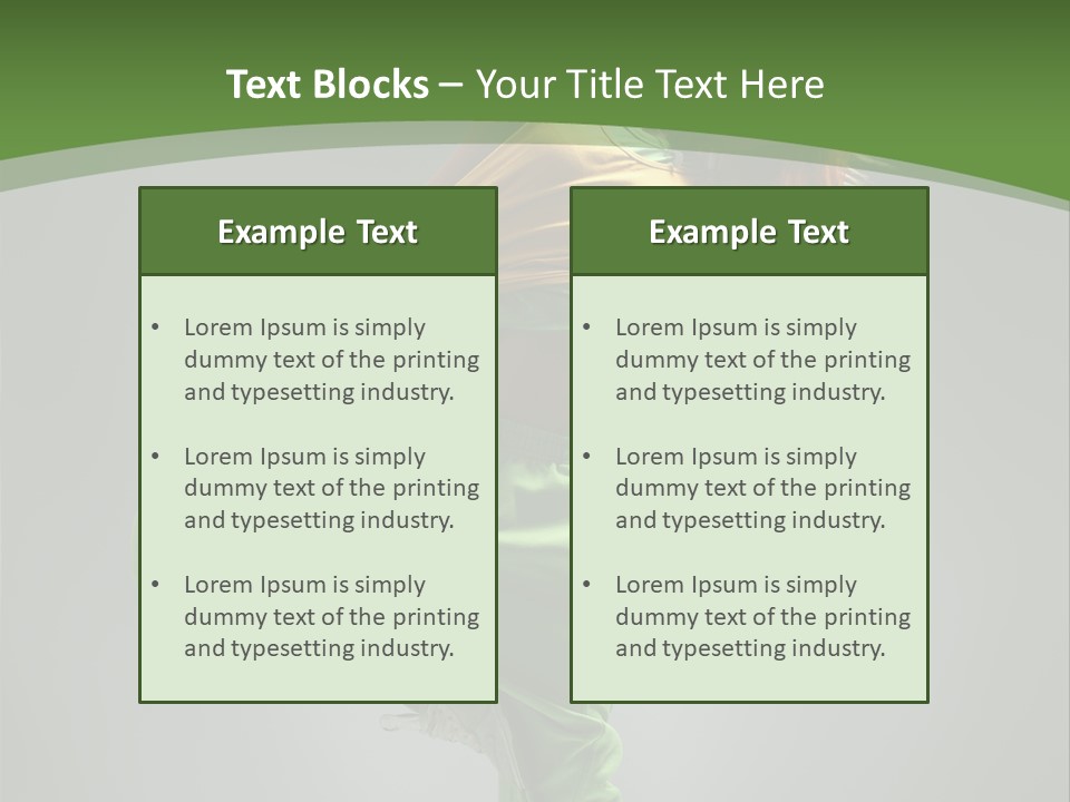 A Woman In Green Pants And A Yellow Shirt Is Dancing PowerPoint Template