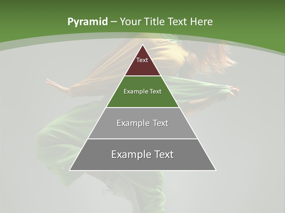 A Woman In Green Pants And A Yellow Shirt Is Dancing PowerPoint Template