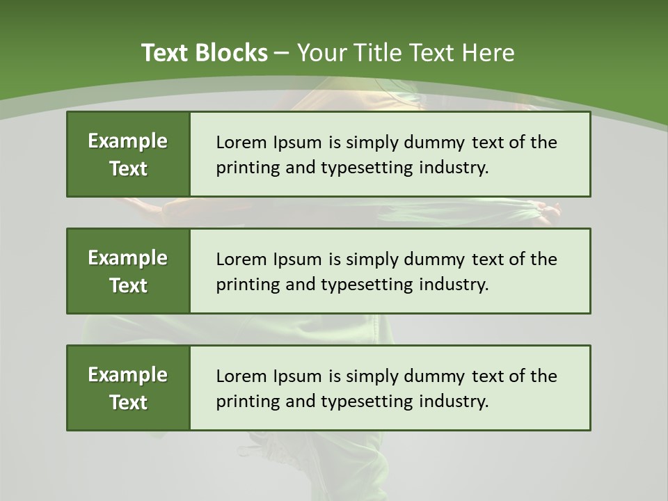 A Woman In Green Pants And A Yellow Shirt Is Dancing PowerPoint Template