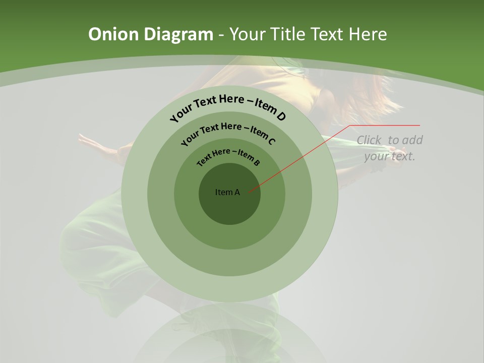 A Woman In Green Pants And A Yellow Shirt Is Dancing PowerPoint Template