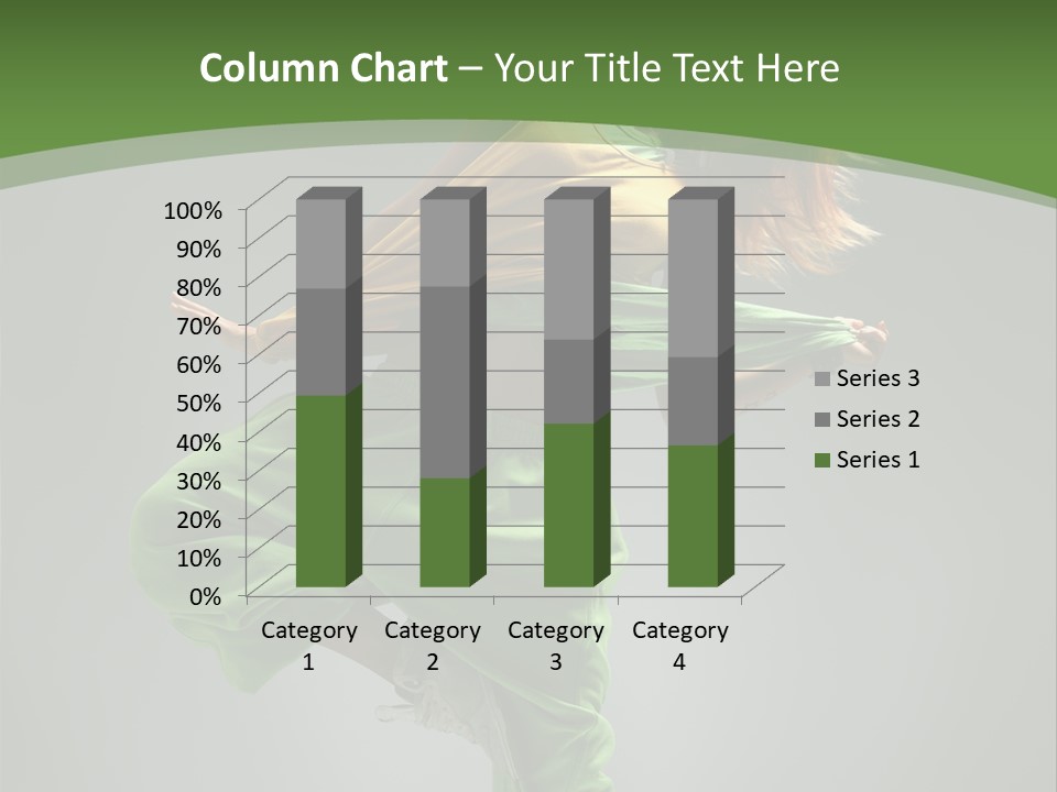 A Woman In Green Pants And A Yellow Shirt Is Dancing PowerPoint Template