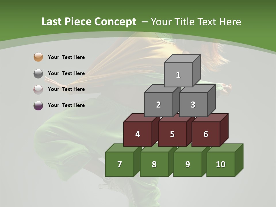 A Woman In Green Pants And A Yellow Shirt Is Dancing PowerPoint Template