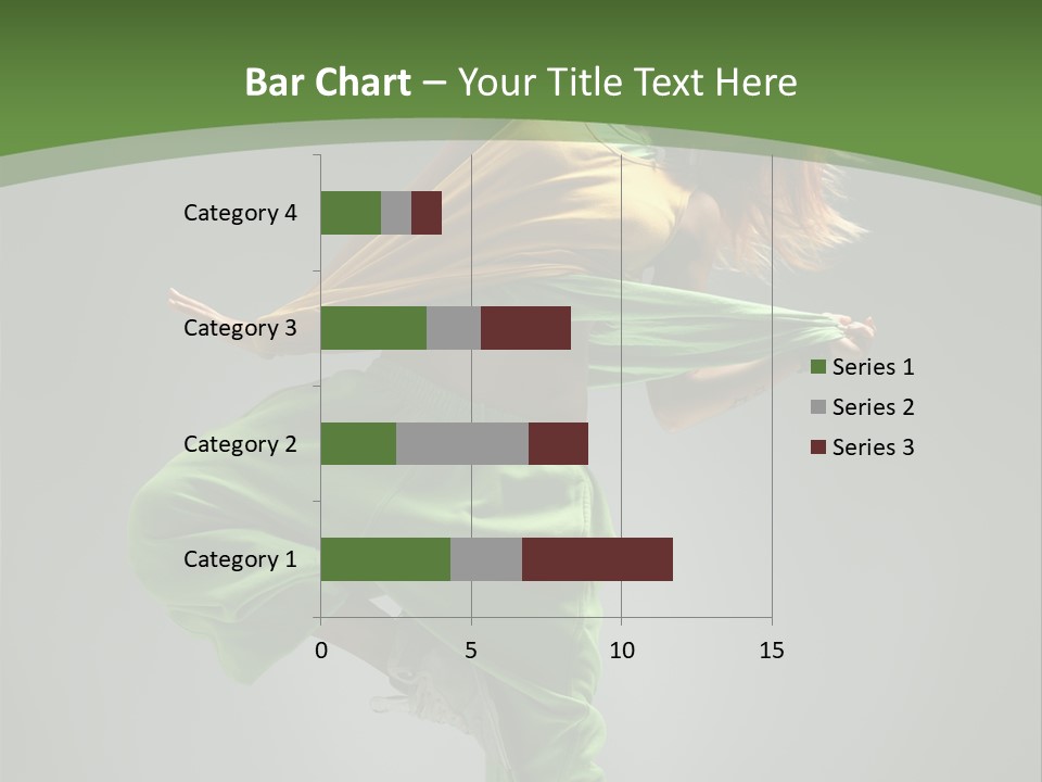 A Woman In Green Pants And A Yellow Shirt Is Dancing PowerPoint Template