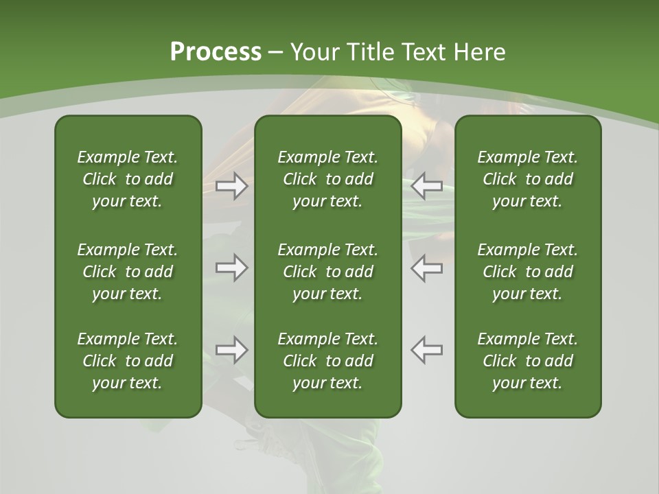 A Woman In Green Pants And A Yellow Shirt Is Dancing PowerPoint Template