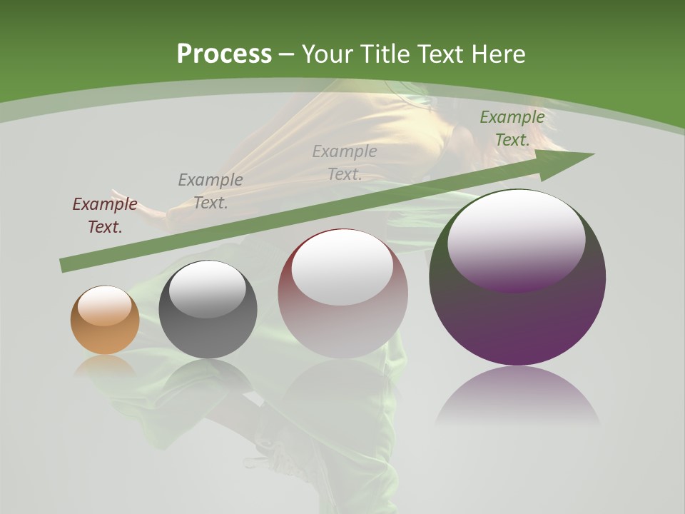 A Woman In Green Pants And A Yellow Shirt Is Dancing PowerPoint Template