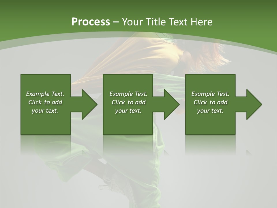 A Woman In Green Pants And A Yellow Shirt Is Dancing PowerPoint Template