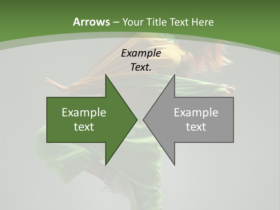 A Woman In Green Pants And A Yellow Shirt Is Dancing PowerPoint Template